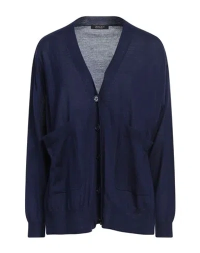 Aragona Woman Cardigan Midnight Blue Size 12 Merino Wool