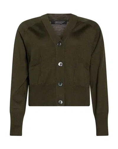 Aragona Woman Cardigan Military Green Size 2 Merino Wool