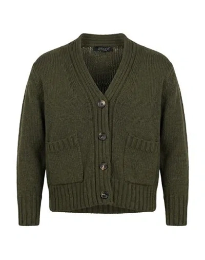 Aragona Woman Cardigan Military Green Size 6 Cashmere