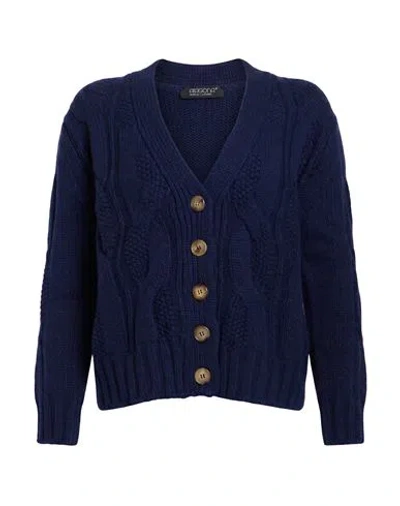 Aragona Woman Cardigan Navy Size 4 Cashmere In Blue