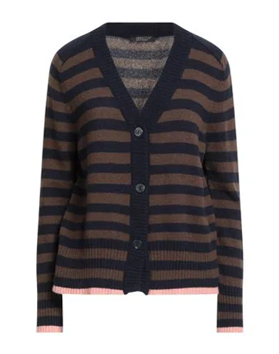 Aragona Woman Cardigan Navy Size 4 Cashmere In Multi