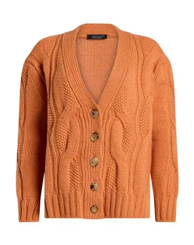 Aragona Woman Cardigan Orange Size 6 Cashmere
