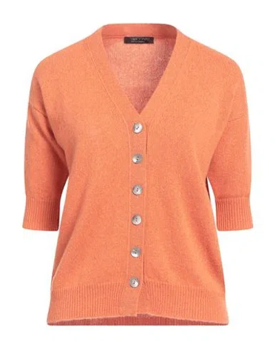 Aragona Woman Cardigan Orange Size 6 Cashmere