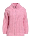 Aragona Woman Cardigan Pink Size 8 Baby Alpaca Wool, Merino Wool, Polyamide