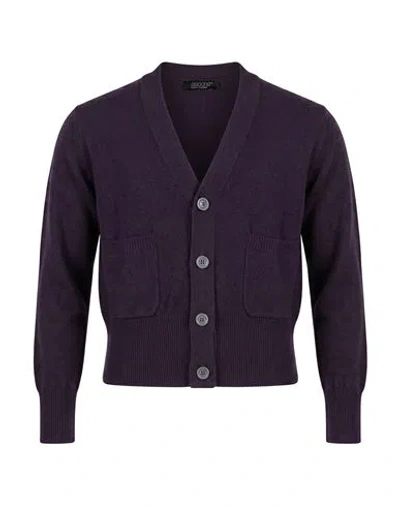 Aragona Woman Cardigan Purple Size 2 Merino Wool