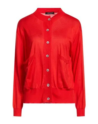 Aragona Woman Cardigan Red Size 12 Silk, Cashmere In Purple