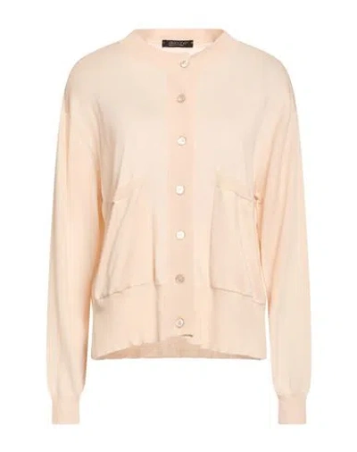Aragona Woman Cardigan Sand Size 10 Silk, Cashmere In Metallic