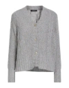 Aragona Woman Cardigan Sky Blue Size 8 Baby Alpaca Wool, Merino Wool In Gray