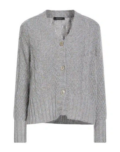 Aragona Woman Cardigan Sky Blue Size 8 Baby Alpaca Wool, Merino Wool In Gray
