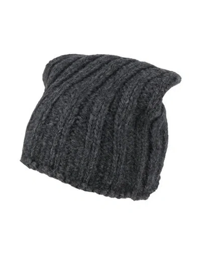 Aragona Woman Hat Charcoal Size Onesize Baby Alpaca Wool, Merino Wool, Polyamide In Gray