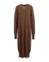 Aragona Woman Midi Dress Dark Brown Size 6 Cashmere
