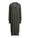 Aragona Woman Midi Dress Dark Green Size 8 Cashmere In Green