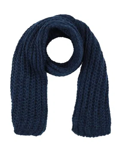 Aragona Woman Scarf Navy Size - Baby Alpaca Wool, Merino Wool, Polyamide In Blue