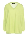 Aragona Woman Sweater Acid Green Size 8 Merino Wool