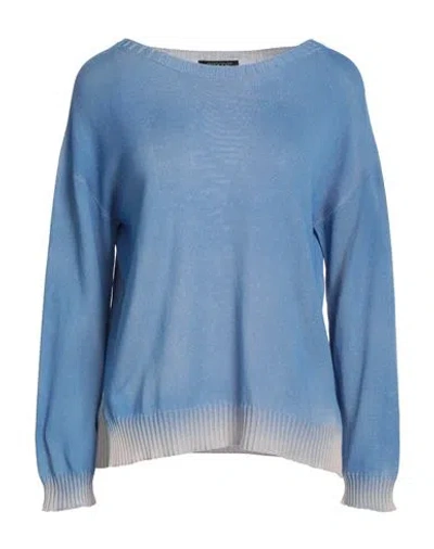 Aragona Woman Sweater Azure Size 12 Cotton In Blue