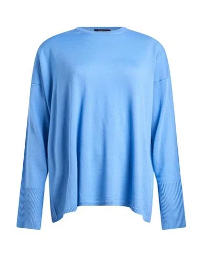 Aragona Woman Sweater Azure Size 4 Merino Wool In Blue