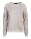 Aragona Woman Sweater Beige Size 12 Cotton In Gray