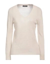 Aragona Woman Sweater Beige Size 6 Cashmere