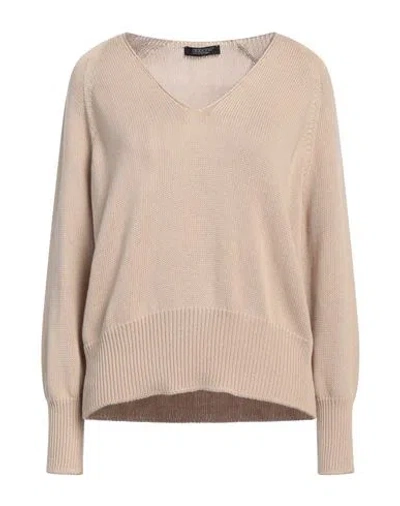 Aragona Woman Sweater Beige Size 6 Cotton