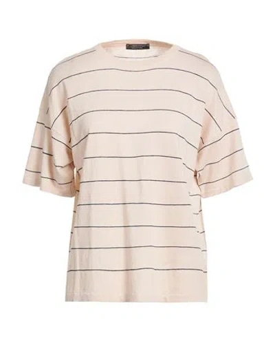 Aragona Woman Sweater Beige Size 8 Linen, Cotton In Neutral