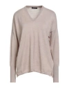 Aragona Woman Sweater Beige Size 8 Merino Wool In Gray