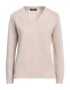 Aragona Woman Sweater Beige Size 8 Wool, Cashmere