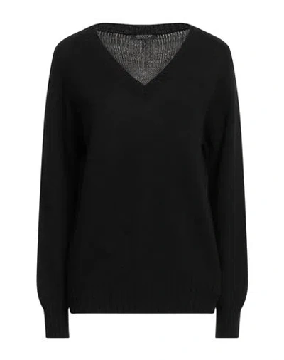 Aragona Woman Sweater Black Size 6 Wool, Cashmere