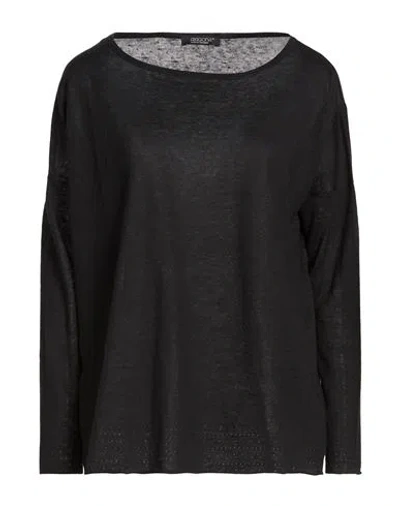 Aragona Woman Sweater Black Size 8 Linen, Cotton