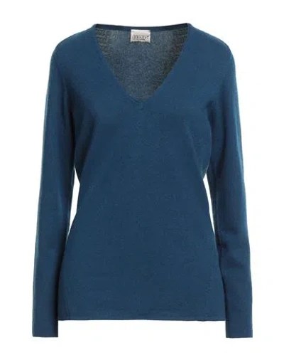 Aragona Woman Sweater Blue Size 10 Cashmere