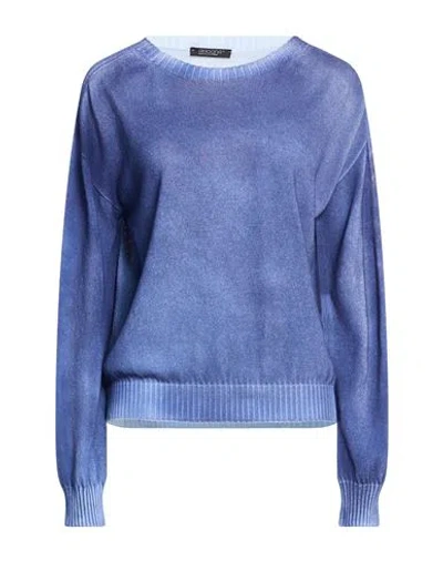 Aragona Woman Sweater Blue Size 10 Cotton