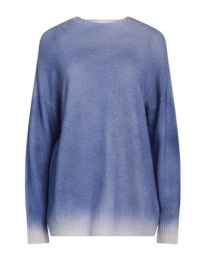 Aragona Woman Sweater Bright Blue Size 8 Merino Wool