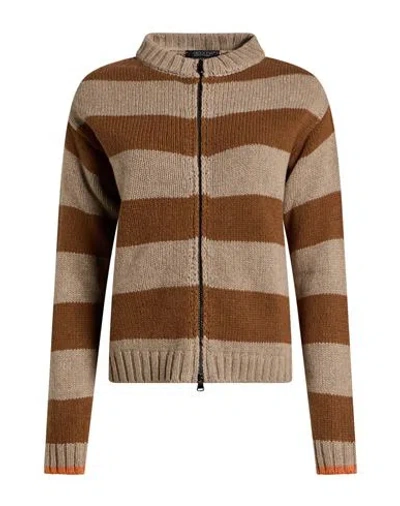 Aragona Woman Sweater Brown Size 6 Cashmere