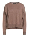 Aragona Woman Sweater Brown Size 8 Merino Wool
