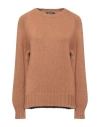 Aragona Woman Sweater Camel Size 10 Cashmere In Beige