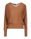 Aragona Woman Sweater Camel Size 6 Merino Wool In Beige