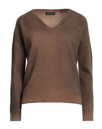 Aragona Woman Sweater Camel Size 8 Wool, Cashmere In Brown