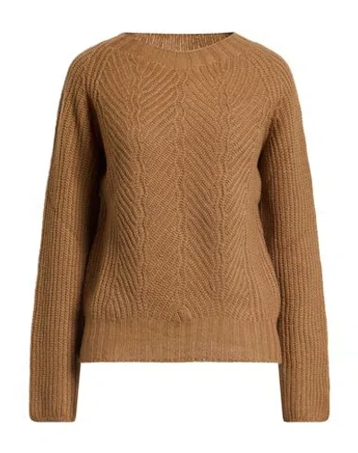 Aragona Woman Sweater Camel Size 8 Wool, Cashmere In Brown