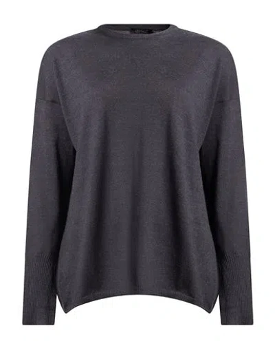 Aragona Woman Sweater Charcoal Size 2 Merino Wool In Purple