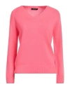 Aragona Woman Sweater Coral Size 10 Wool, Cashmere In Red