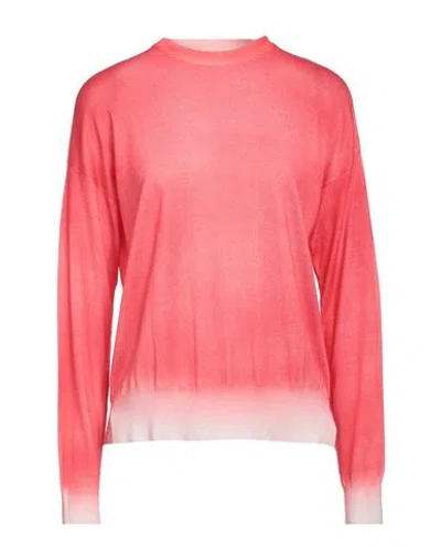 Aragona Woman Sweater Coral Size 8 Merino Wool In Red