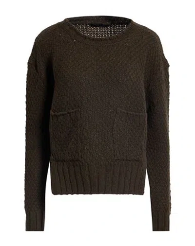 Aragona Woman Sweater Dark Brown Size 10 Baby Alpaca Wool, Merino Wool