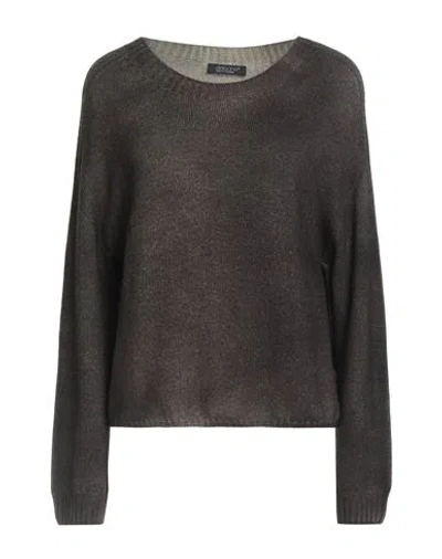 Aragona Woman Sweater Dark Brown Size 10 Merino Wool