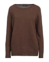 Aragona Woman Sweater Dark Brown Size 8 Cashmere