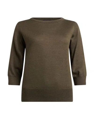 Aragona Woman Sweater Dark Green Size 10 Merino Wool In Brown