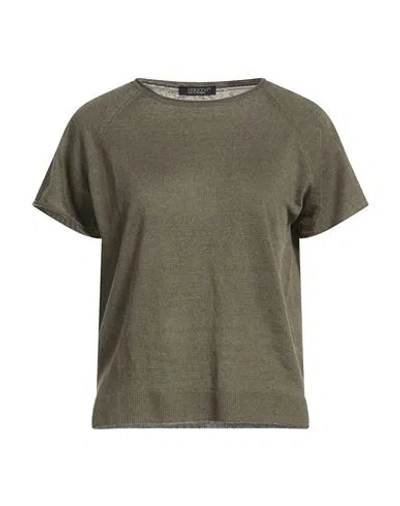 Aragona Woman Sweater Dark Green Size 8 Linen, Cotton