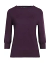 Aragona Woman Sweater Dark Purple Size 10 Merino Wool