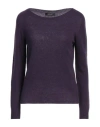 Aragona Woman Sweater Dark Purple Size 12 Cashmere