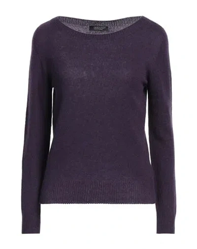Aragona Woman Sweater Dark Purple Size 12 Cashmere