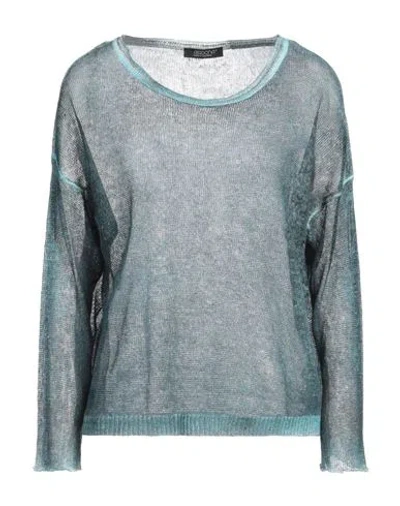 Aragona Woman Sweater Deep Teal Size 10 Linen In Green