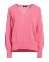 Aragona Woman Sweater Fuchsia Size 6 Cotton In Pink